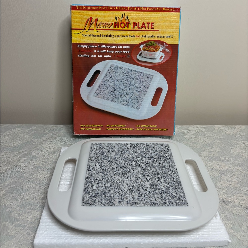Micro Hot Plate Thermal Insulating Stone Keeps Food Hot Granite Gray White